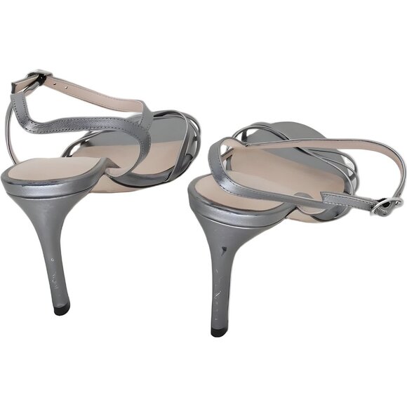 Stuart Weitzman Starla Gunmetal Ankle Strap Sandals Size 10 - Picture 3 of 6